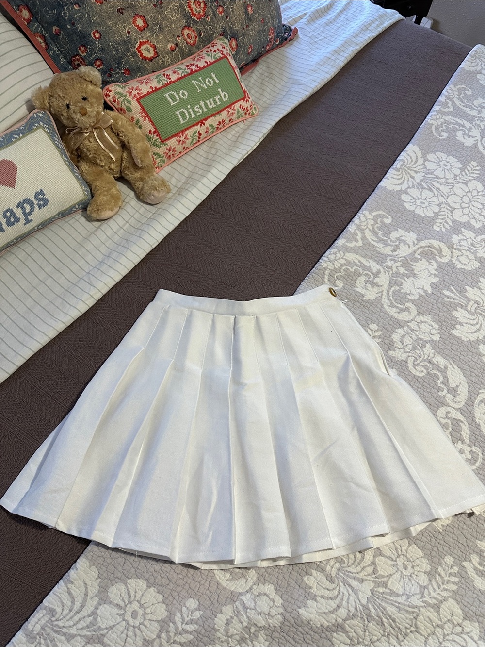 wild fable White Pleated Circle Skater Skirt